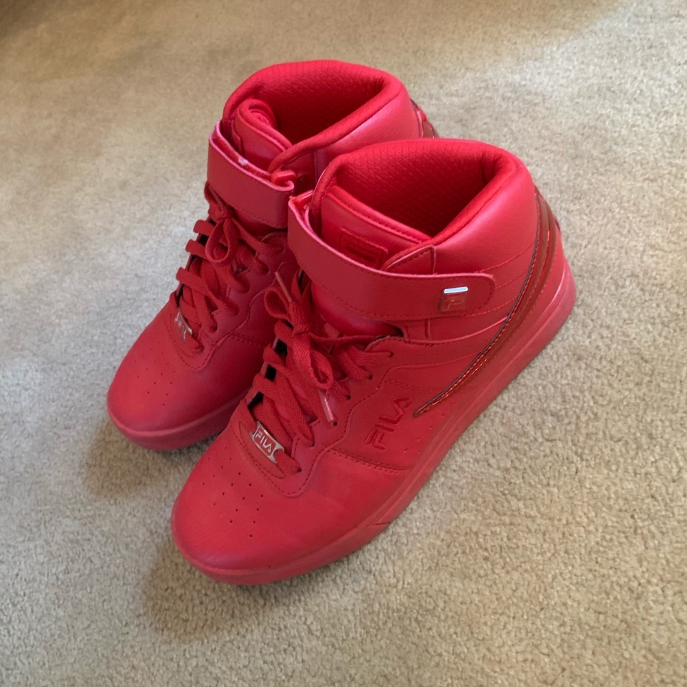 Red Fila high tops (used)